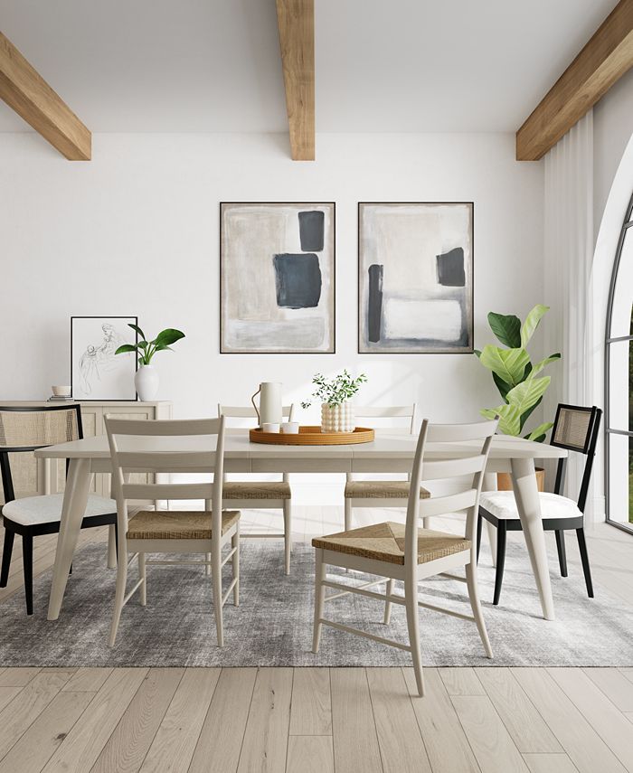 Furniture Laguna 7pc Dining Set Table 4 Rush Seat Chairs 2