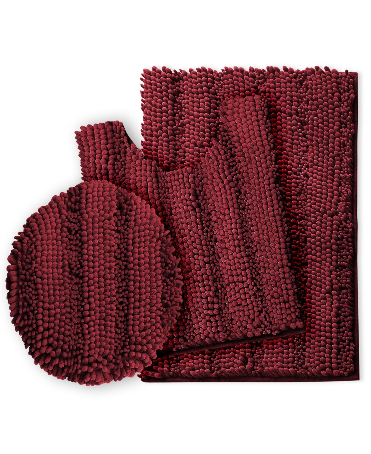 Ultra Soft Non Slip Chenille Bath Rug - Large + Contour + Seat Cover