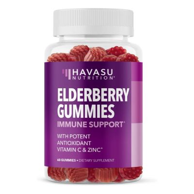 Elderberry Gummies for Adults Immune System Supplement Elderberry Flavor Havasu Nutrition 60ct 16$
