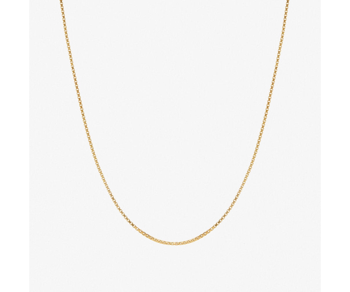 Silver Box Chain Necklace - Jo Gold - Gold, gold