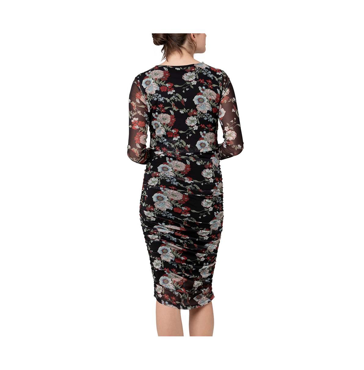 Ripe Maternity Maternity Ripe Wild Bloom Ruched Nursing Dress- Black