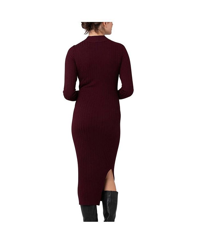 Ripe Maternity Maternity Ripe Nella Rib Nursing Knit Dress Maroon Macy's