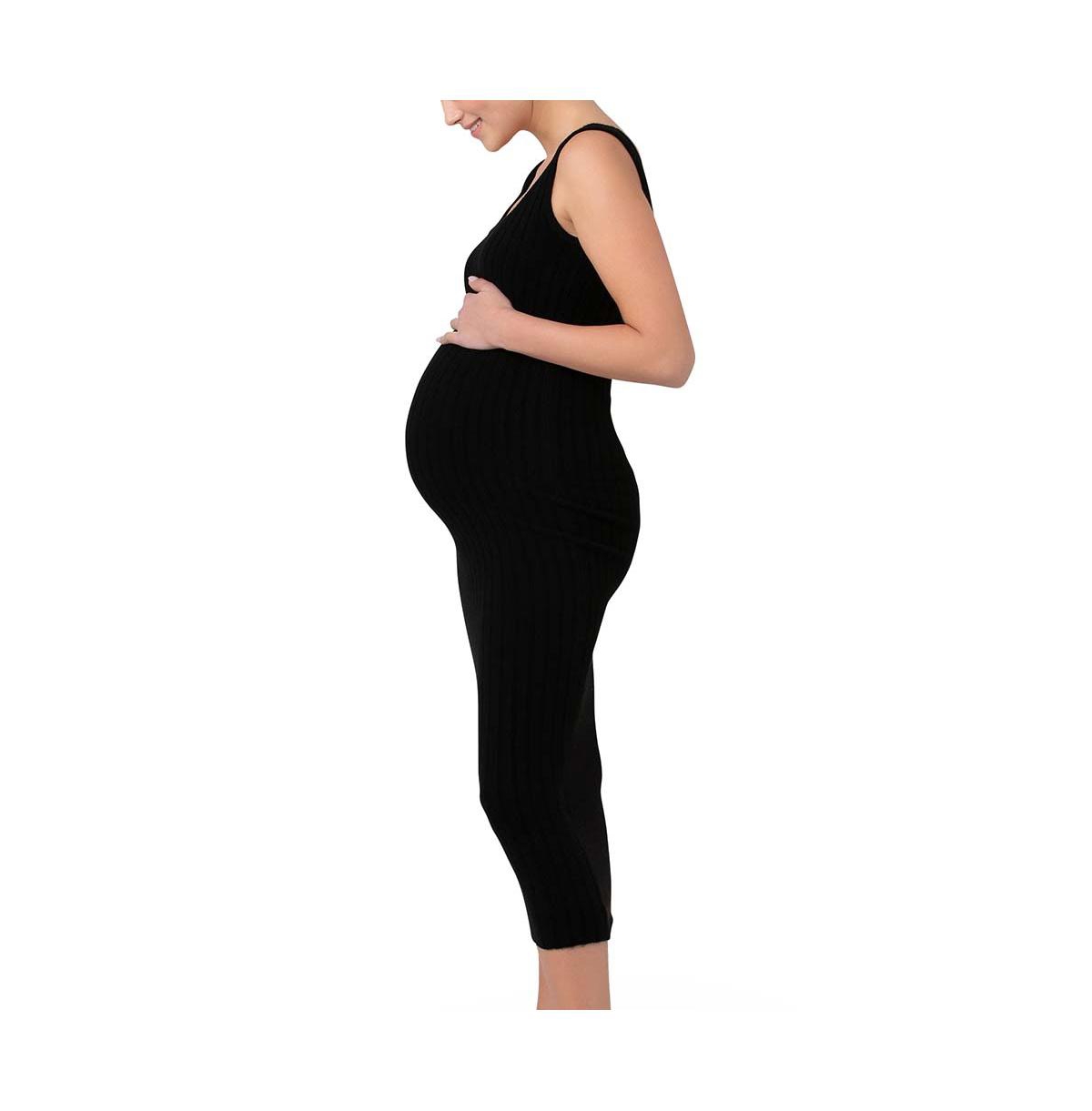 Ripe Maternity Maternity Ripe Faye Nursing Rib Knit Dress- Black