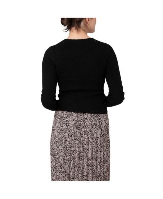 Maternity Ripe Willa Cross Front Nursing Knit Top Black