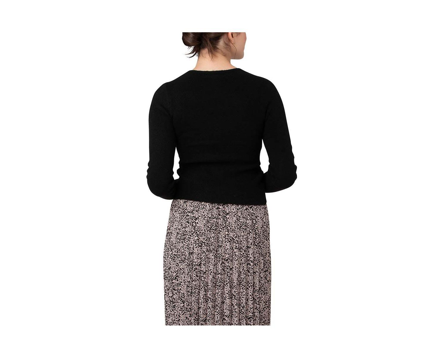 Maternity Ripe Willa Cross Front Nursing Knit Top Black