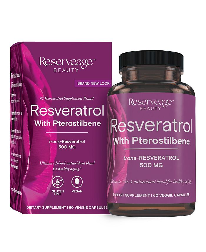 Reserveage Resveratrol 500 mg with Pterostilbene, Antioxidant ...