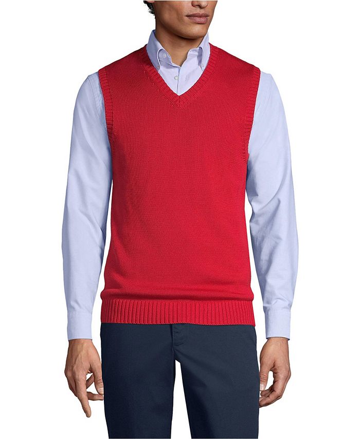 Lands' End School Uniform Men's Cotton Modal Sweater Vest Macy's