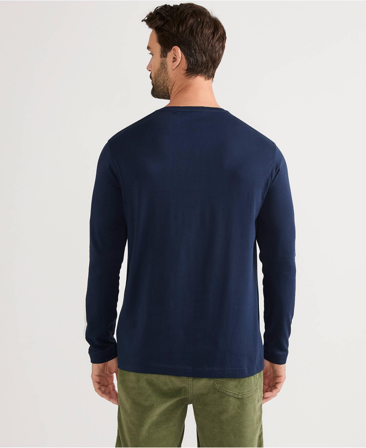 Lands' End Men's Long Sleeve Cotton Supima Henley
