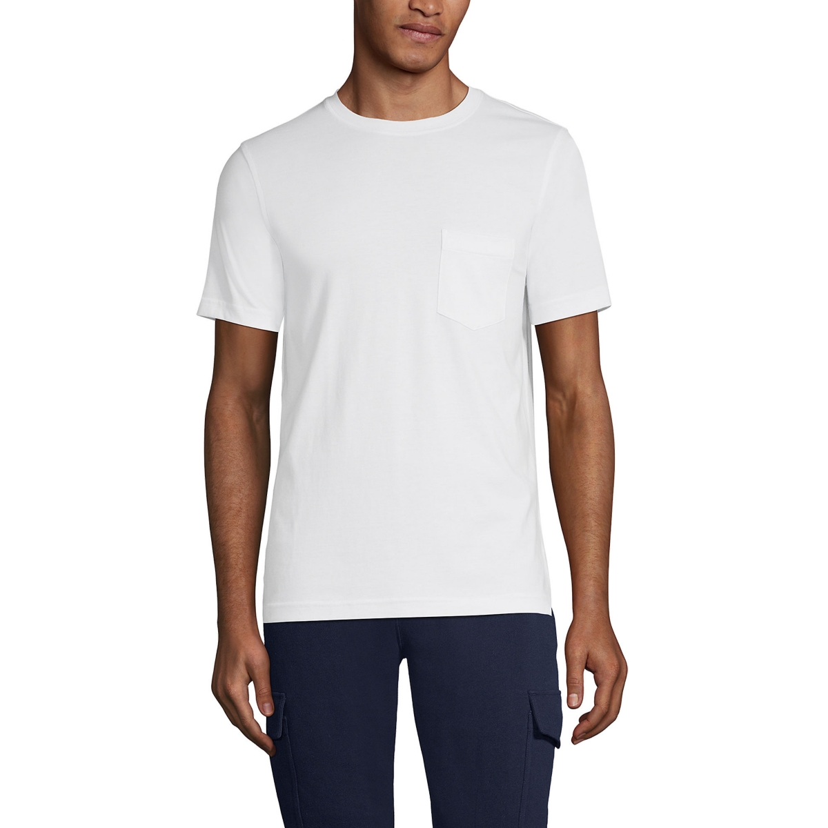 Men's Short Sleeve Cotton Supima Tee With Pocket - White