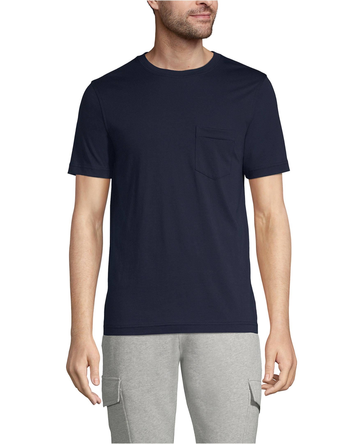 Men's Short Sleeve Cotton Supima Tee With Pocket - Radiant navy