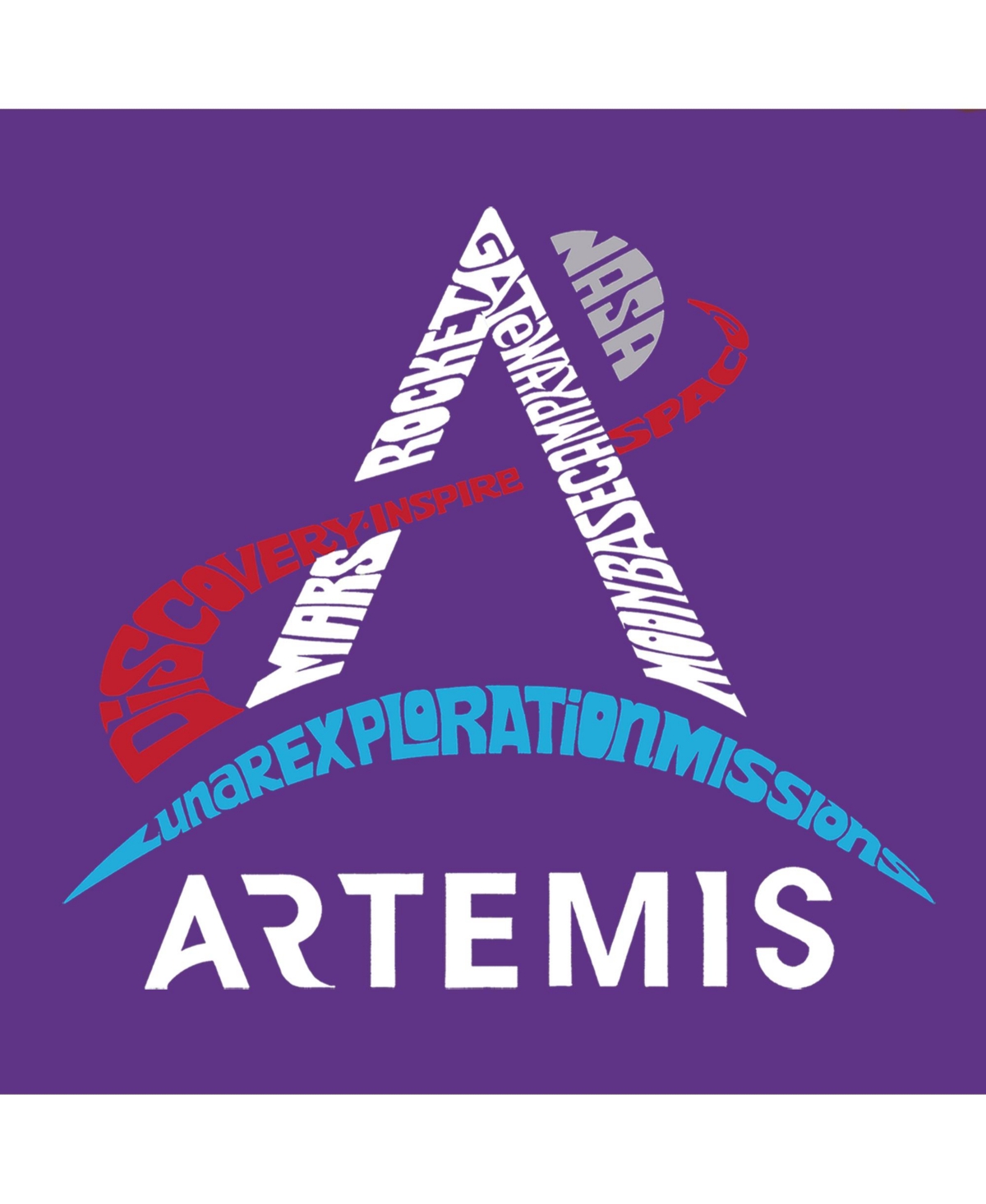 Child Nasa Artemis Logo - Girl's Word Art T-Shirt