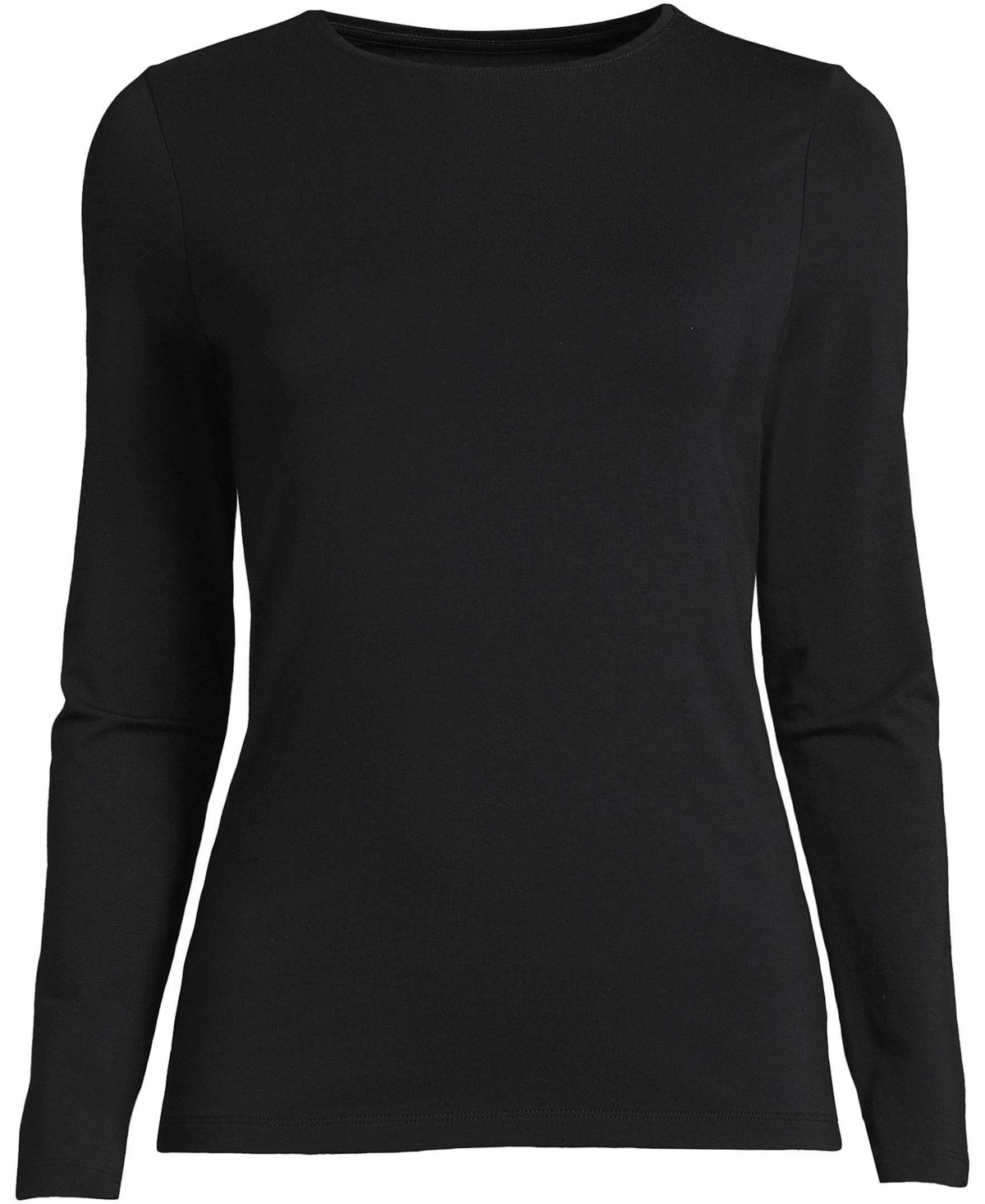 Lands' End Women's Plus Lightweight Jersey Skimming Long Sleeve Crew Neck T-shirt
