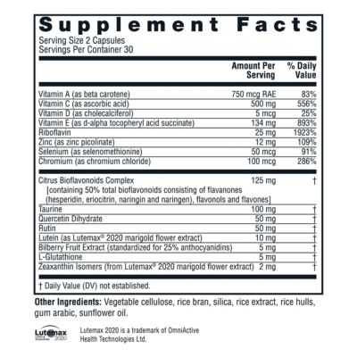 Ocuguard Plus - Eye Supplement with Zinc, Vitamin A, Vitamin C, and Vitamin D - 120 Veggie Capsules