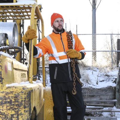 Men's Double Insulated Leather Work Gloves - Heavy Duty Durable Gloves for Cold Weather Protection