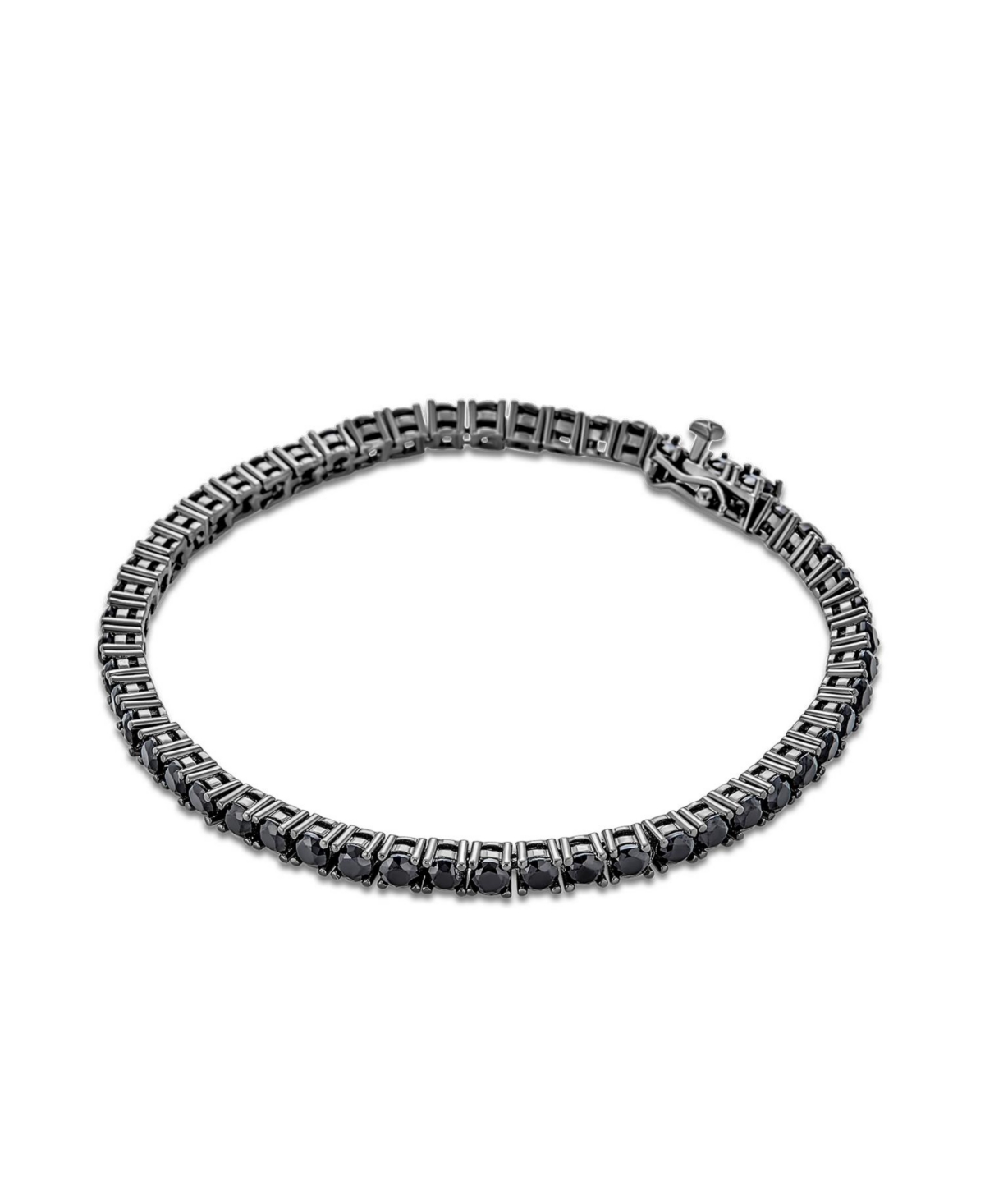 Bling Jewelry Jewelry 10 Ct Cz Round Solitaire Tennis Bracelet For Women Cubic ZirconiaSterling Silver - Black