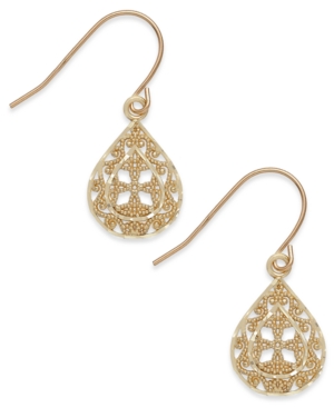 image of Filigree Teardrop Earrings in 10k Gold