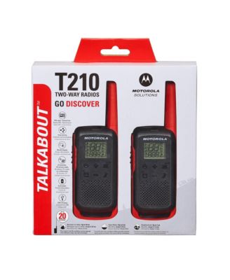 Motorola Solutions T210 20 mi. Two-Way Radio Black/Red 2-Pack