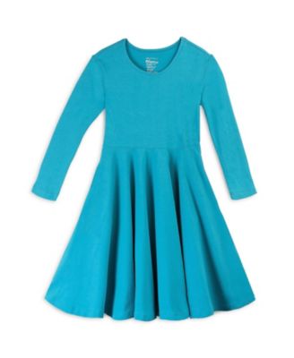 Girls Fair Trade Organic Cotton Solid 3/4 Sleeve Twirl Dress