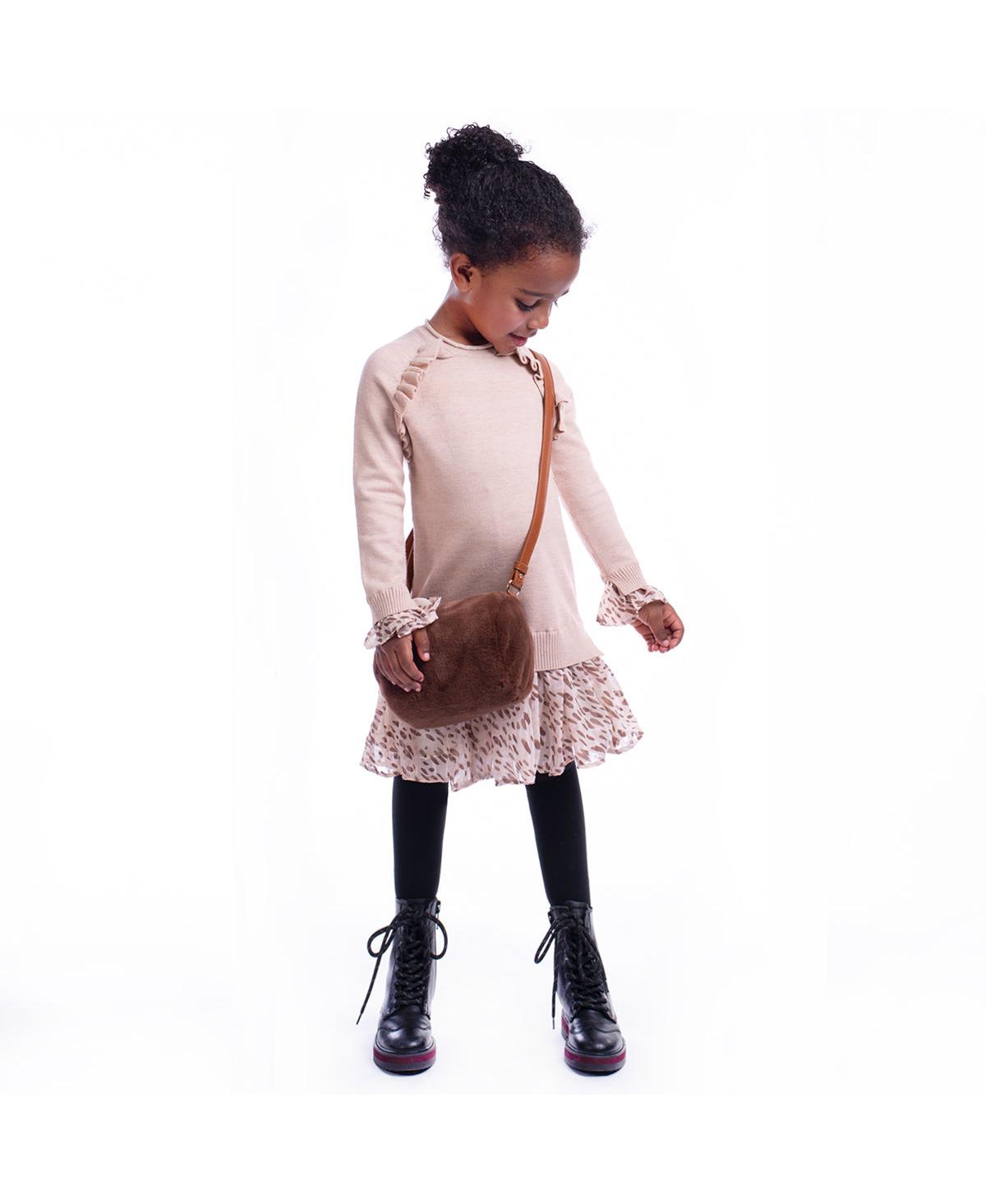 Imoga Collection Big Girls Micah FW23 Speckle Fine Yarn Chiffon Dress - Open miscellaneous 997
