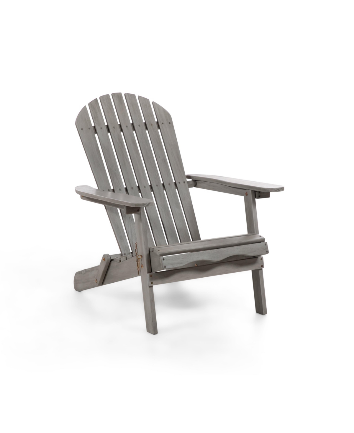 Furniture Of America 35.5" Outdoor Eucalyptus Wood Folding Adirondrack Chair In Gray
