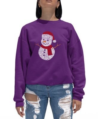 Women's Christmas Snowman Word Art Crewneck Sweatshirt