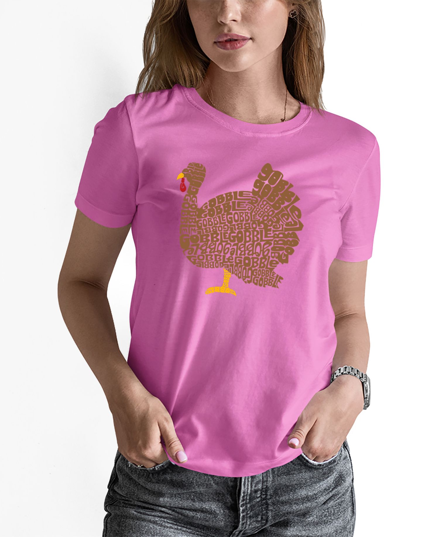 Women's Thanksgiving Word Art Short Sleeve T-shirt