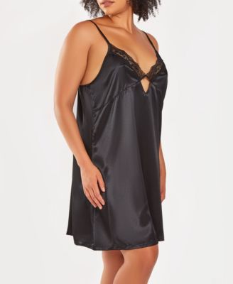 Plus Sizes Silky Center Jeweled Chemise Nightgown