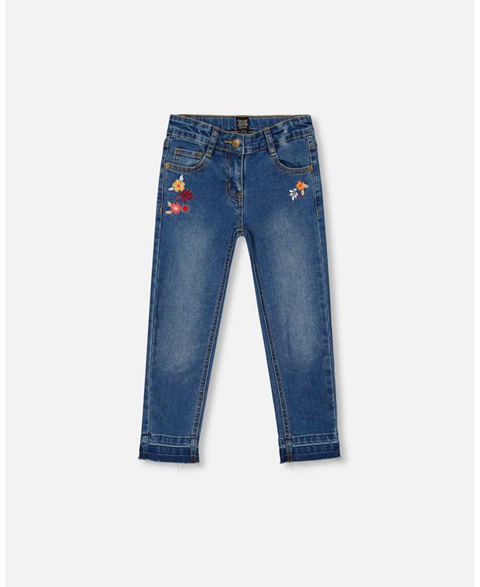 Deux par Deux Girl Denim Jeans With Embroidery - Child - Macy's