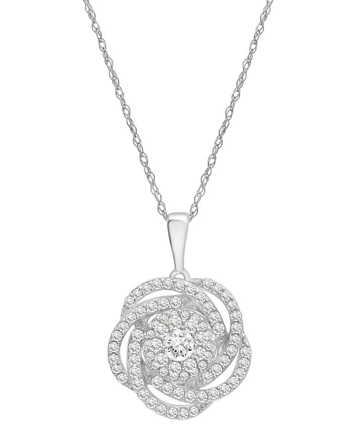 1cttw Double-Sided Diamond Heart Large Pendant - The Jewelry Exchange