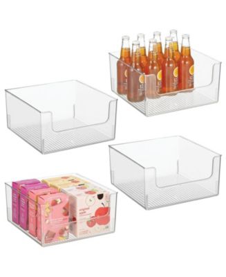 mDesign Kitchen Plastic Storage Organizer Bin with Open Front - 4 Pack ...