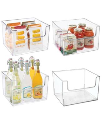 mDesign Plastic Kitchen Storage Organizer Bin with Open Front - 4 Pack ...