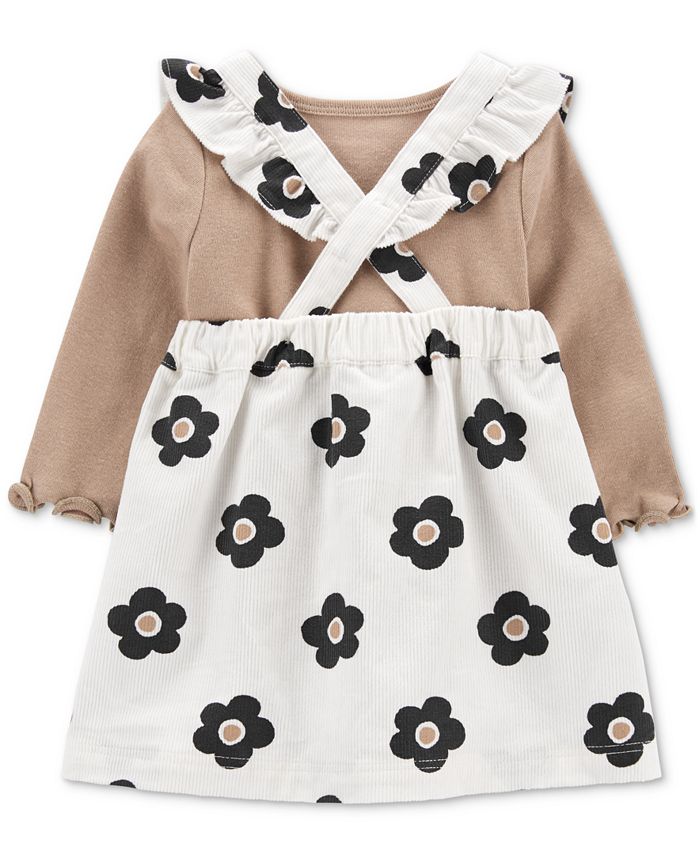 Carter's Baby Girls TShirt, Corduroy Jumper and Footed Tights, 3 Piece