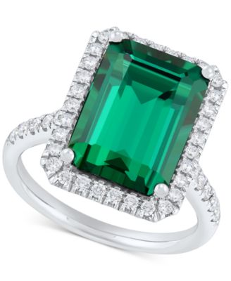 Grown With Love - Lab Grown Emerald (6-1/2 ct. t.w.) & Lab Grown Diamond (1/2 ct. t.w.) Ring in 14k White Gold