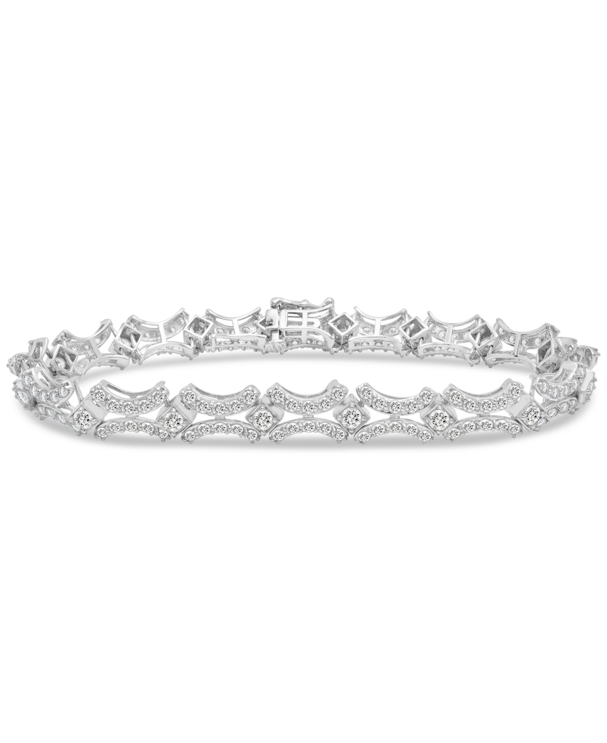 Macy's Diamond Vintage-look Link Bracelet (5 Ct. T.w.) In 10k White Gold, Created For