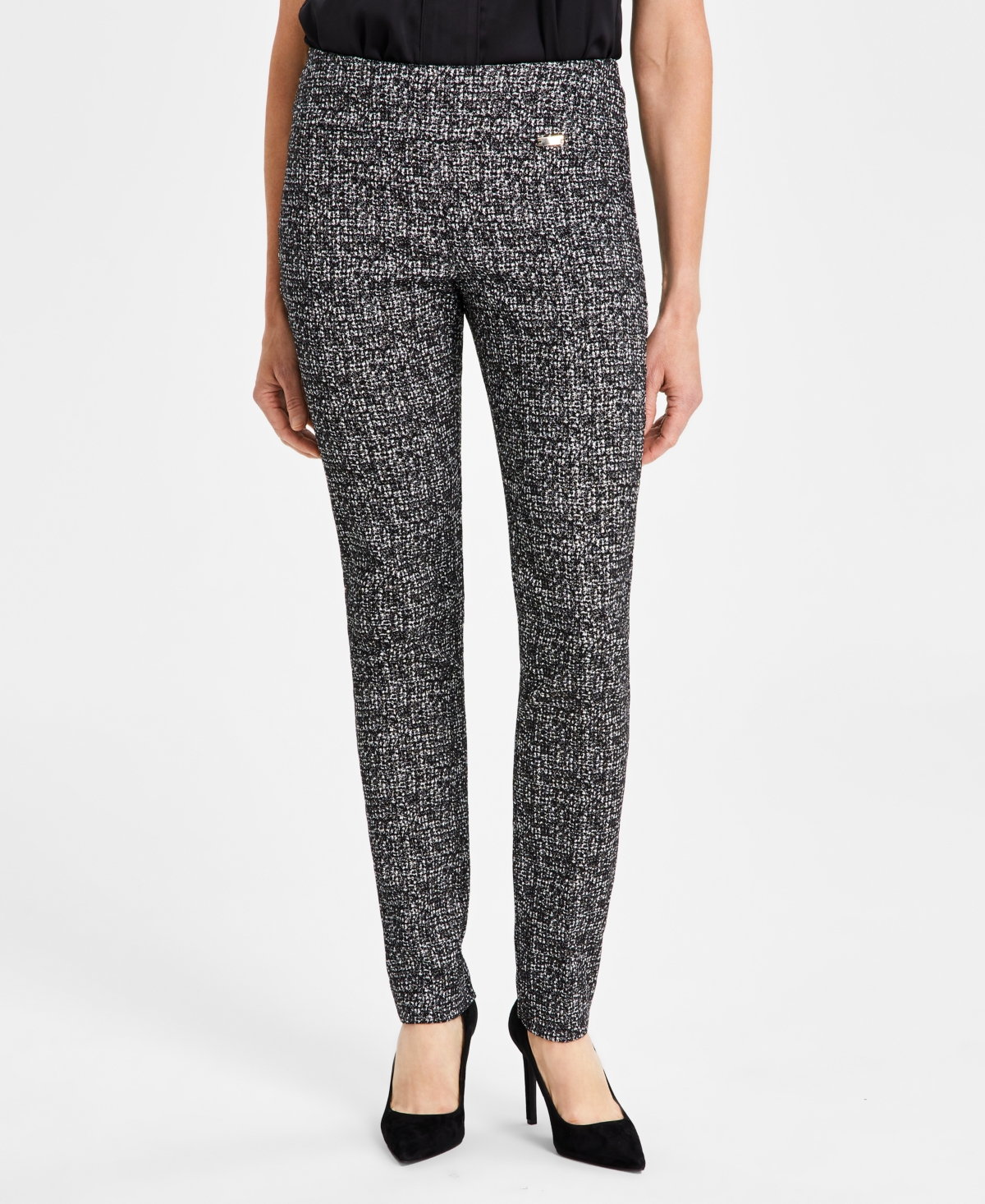 Inc International Concepts Women's Tummy-control Mid-rise Skinny Pants, Regular, Long & Short Lengths, Created For Macy's In Texture Jacquard