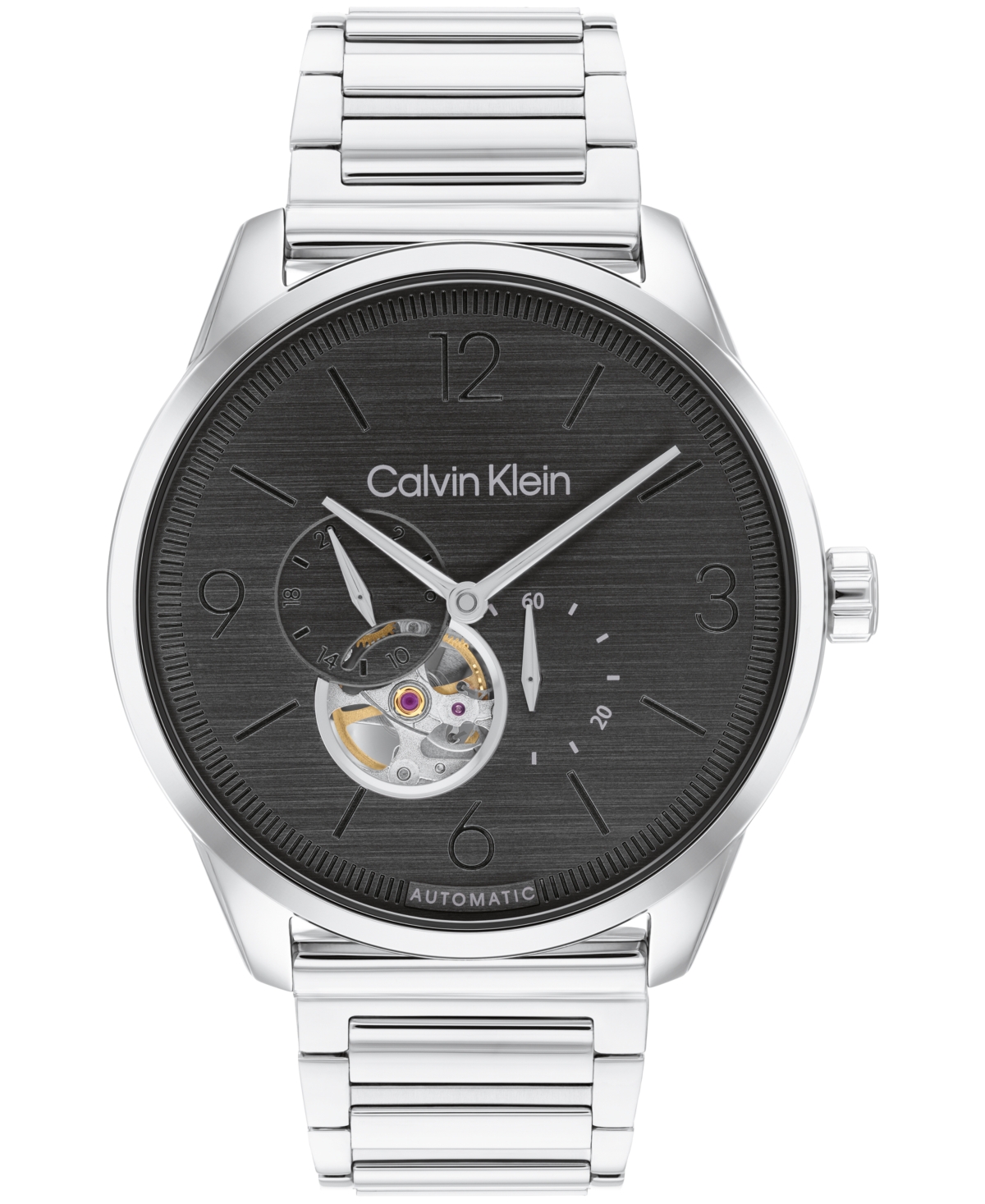 Men's Automatic Silver Stainless Steel Bracelet Watch 44mm - Silver