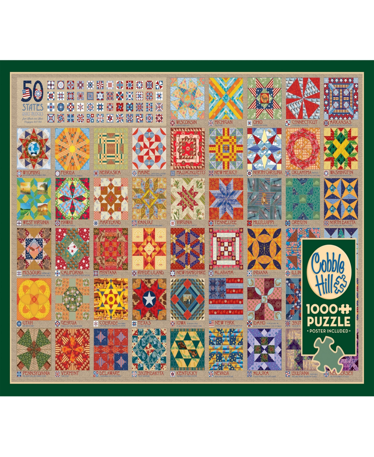 Shop Cobble Hill - 50 States Quilt Blocks Puzzle In Multi
