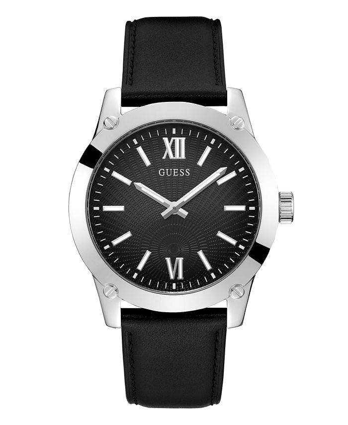 Guess black sale leather watch