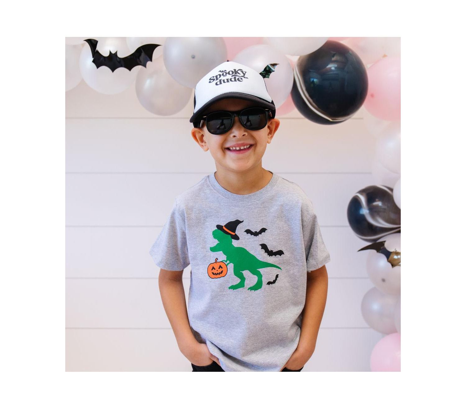 Toddler Boys Trick Rawr Treat Halloween Short Sleeve T-Shirt