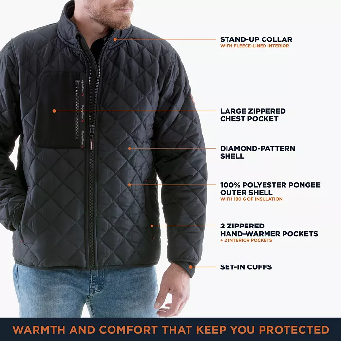 Big & Tall EnduraQuilt Diamond Quilted Puffer Jacket - Insulated Cold Weather Water-Resistant Winter Coat - thumbnail 2