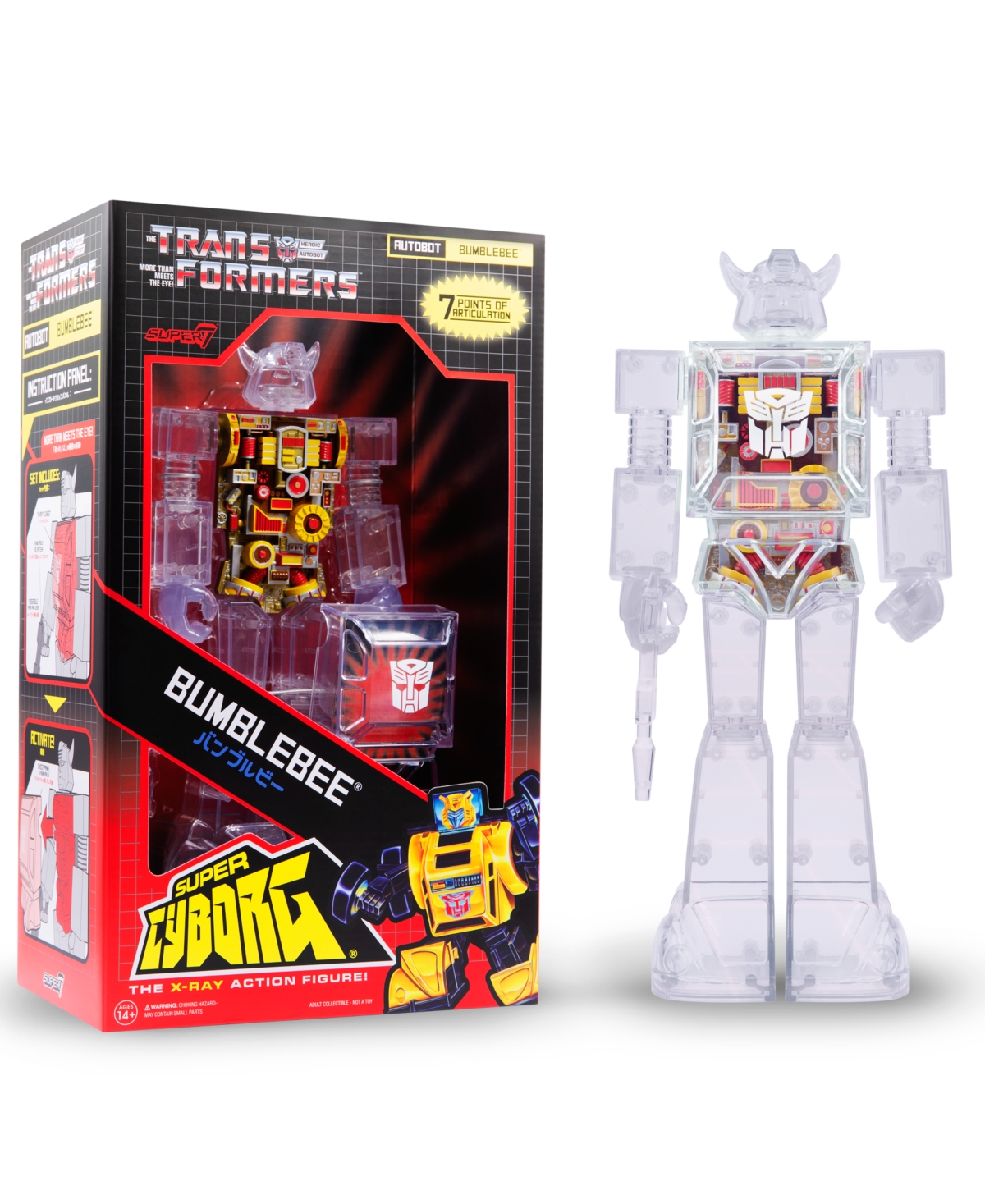 Super 7 Transformers Bumblebee 11" Super Cyborg Action Figure In Multi