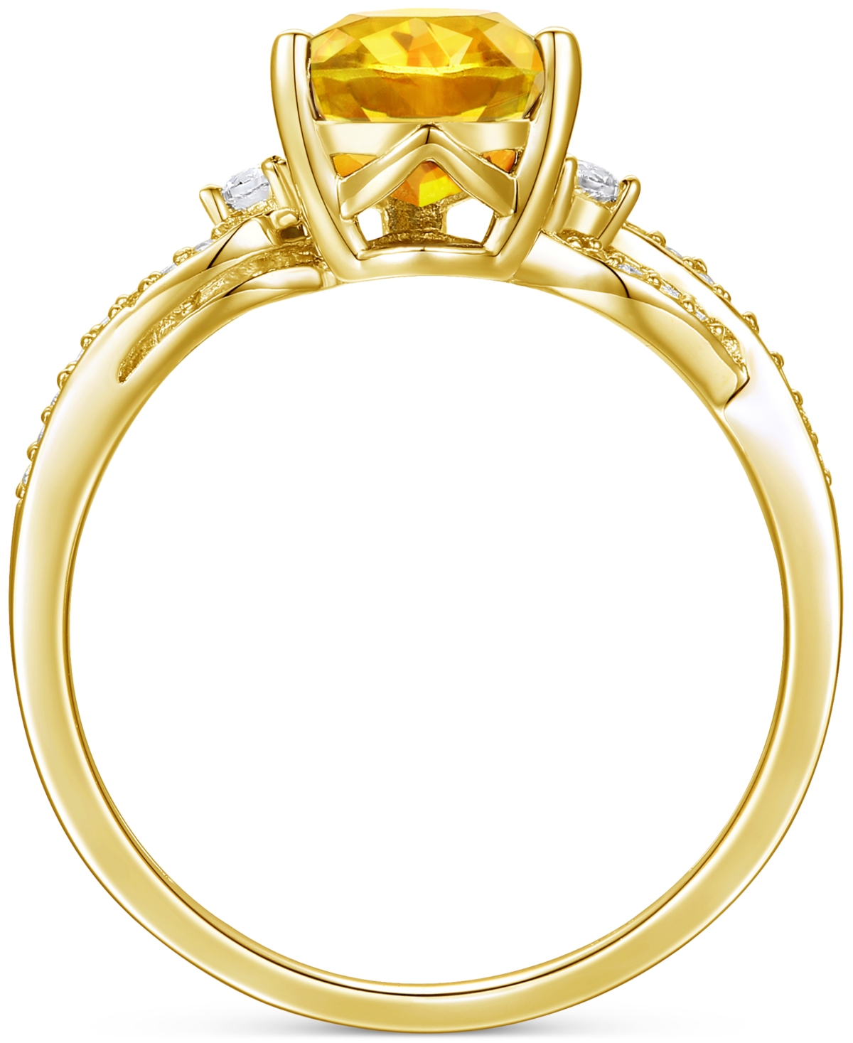 Amethyst (1-3/4 ct. t.w.) & Lab-Grown White Sapphire (1/6 ct. t.w.) Twist Ring in 14k Gold-Plated Sterling Silver (Also in Additional Gemstones) - Cit