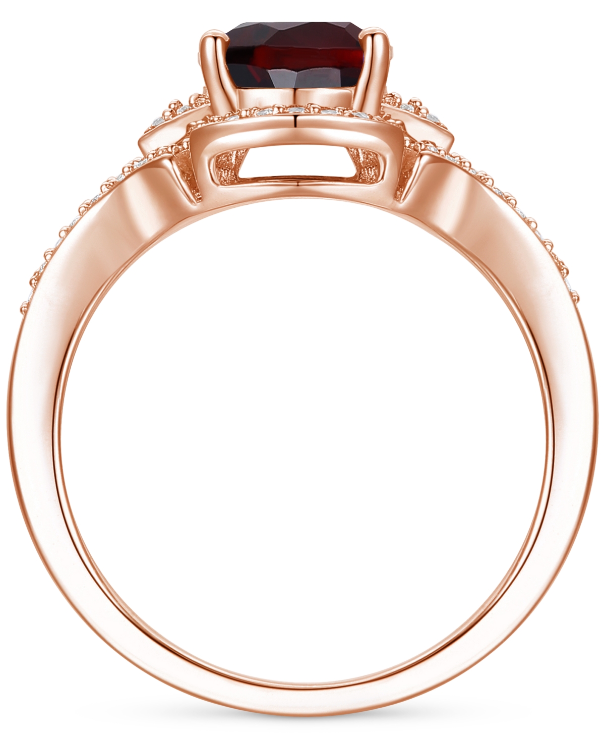 Amethyst (1-1/2 ct. t.w.) & Lab-Grown White Sapphire (1/4 ct. t.w.) Open Frame Ring in 14k Gold-Plated Sterling Silver (Also in Additional Gemstones)