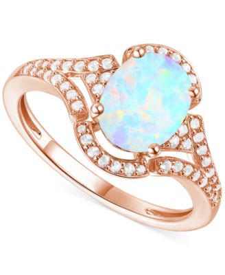 Amethyst (1-1/2 ct. t.w.) & Lab-Grown White Sapphire (1/4 ct. t.w.) Open Frame Ring in 14k Gold-Plated Sterling Silver (Also in Additional Gemstones)