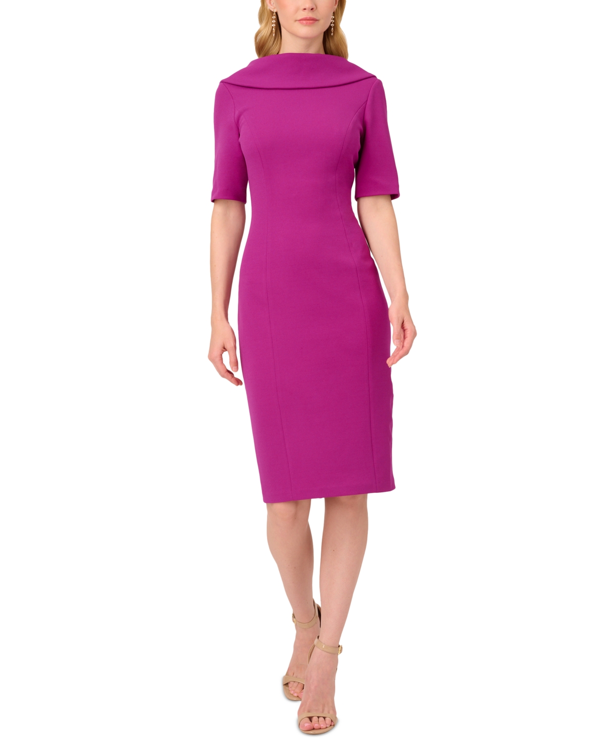 Adrianna Papell Women's Short-sleeve Sheath Dress In Violet