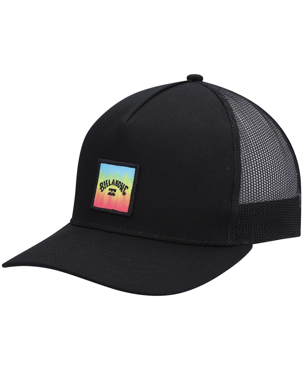 Men's Billabong Black Logo Stacked Trucker Snapback Hat - Black