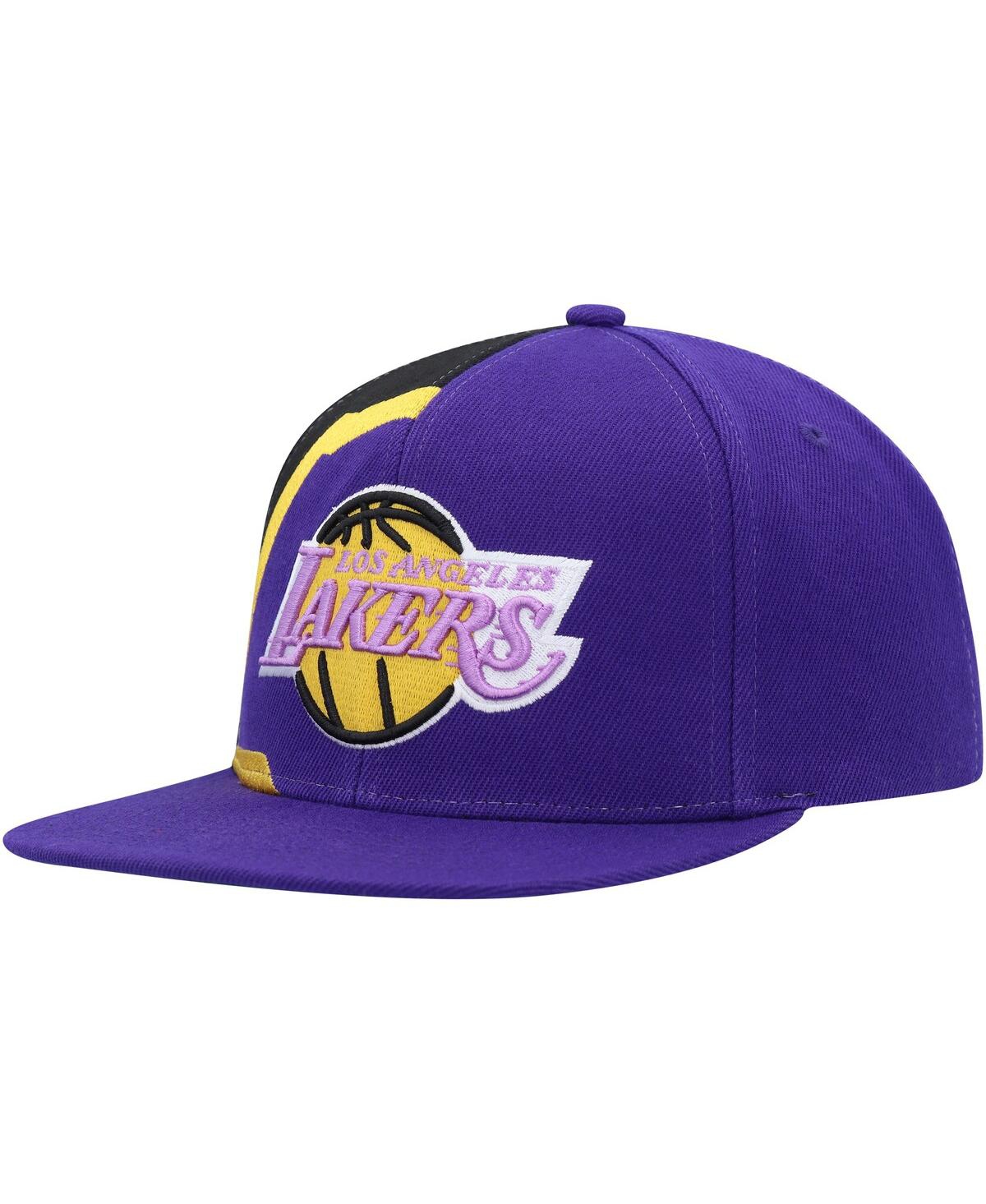 Men's Mitchell & Ness Purple Los Angeles Lakers Hardwood Classics Retroline Snapback Hat - Purple