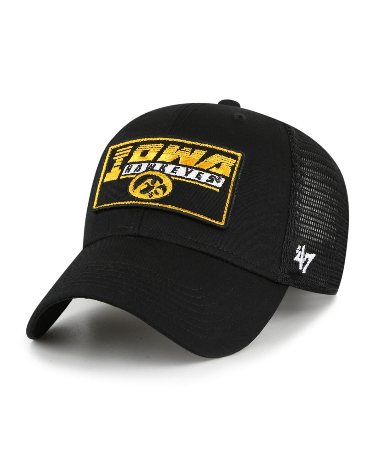 47 Brand Kids' Big Boys And Girls ' Black Iowa Hawkeyes Levee Trucker Adjustable Hat