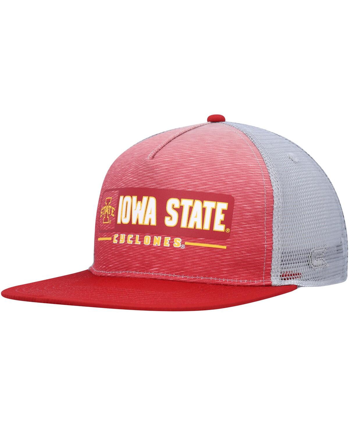 Men's Colosseum Cardinal, Gray Iowa State Cyclones Snapback Hat - Cardinal, Gray