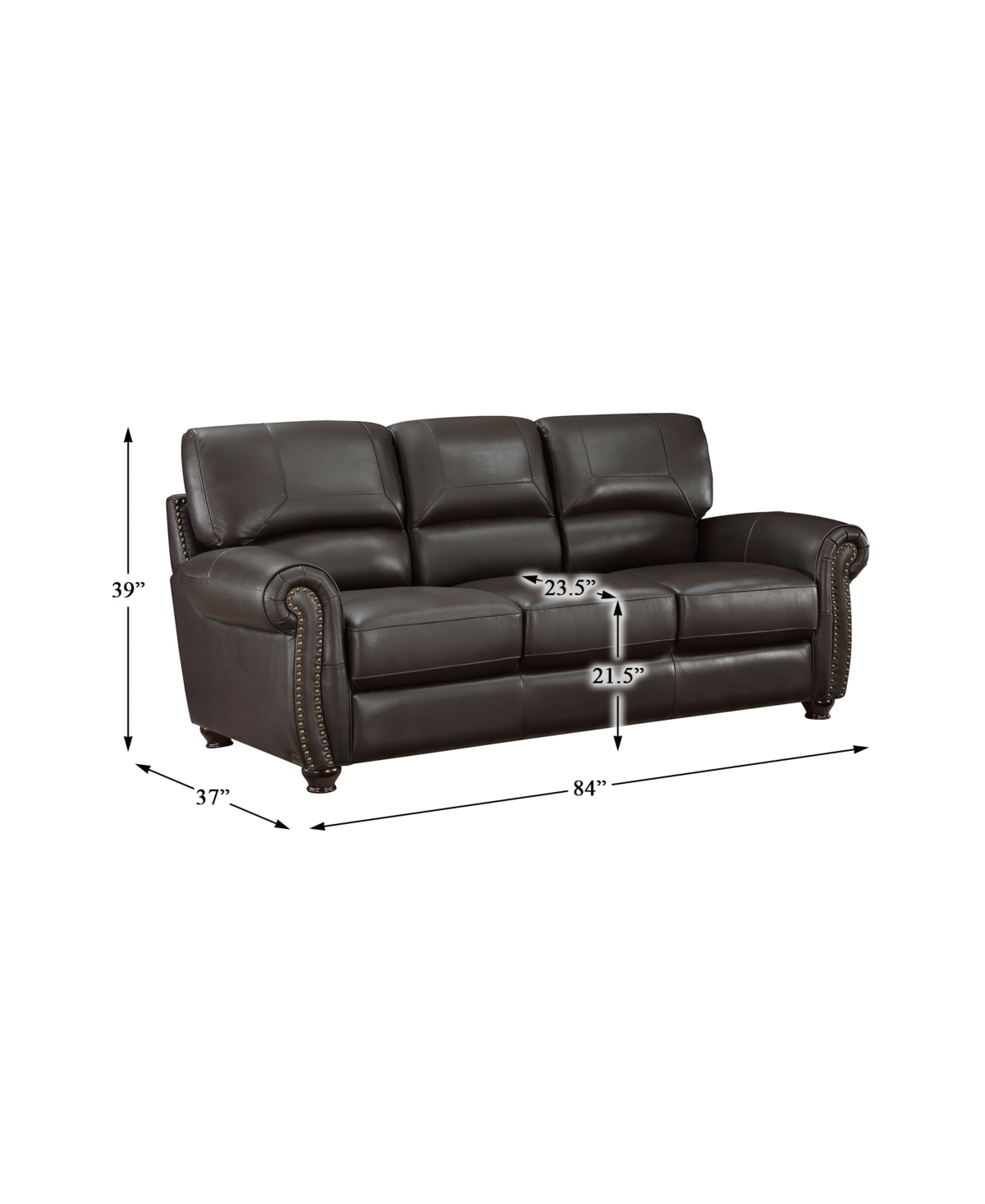 White Label Camryn Leather Match Sofa